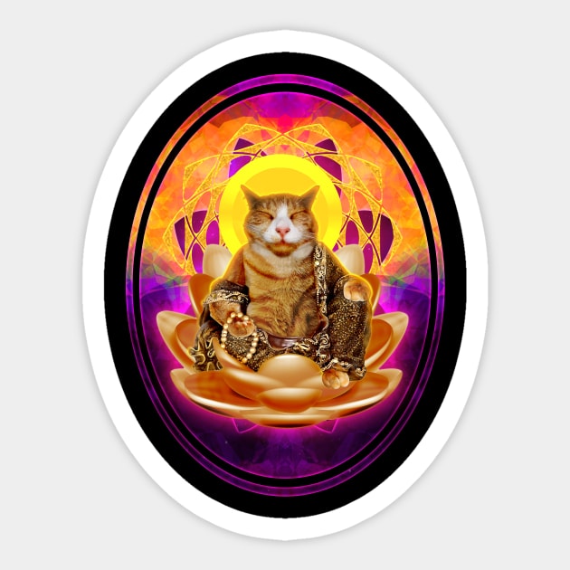 Buddha Kitty Sticker by Magmata